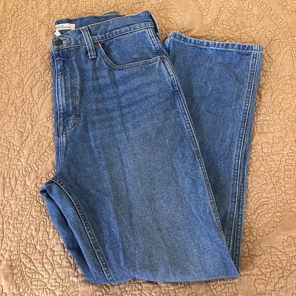 Blue Ranchwear 100 Cotton Men's Bootcut Jeans 36x32 Med Wash Western Cowboy